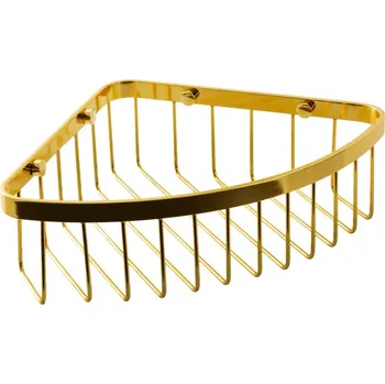 Rohová drátěná police zlatá AWD02081988