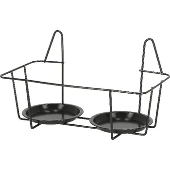 Držák nástěnný na květináč - DUO, šedá, š. 34cm|Esschert Design