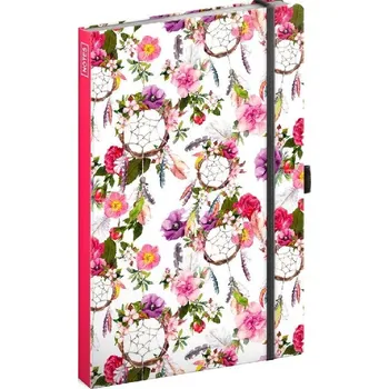 Zápisník Notes - Lapač snů růžový linkovaný, 13 × 21 cm - Presco
