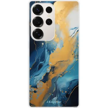Pouzdro na mobilní telefon Odolné silikonové pouzdro iSaprio - Blue Gold Marble - Samsung Galaxy S25 Ultra