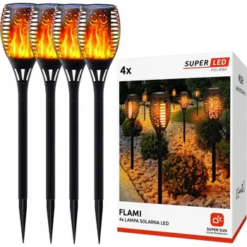 Venkovní osvětlení 4x Solární lampa zapichovací Pochodeň Plamen Ohnivá SuperLED