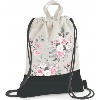 Školní sáček Vak Beniamin LÁTKOVÝ ŠKOLNÍ BATOH NA OBUV KVĚTINY 35 x 46,5 cm