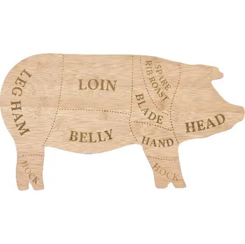 Prkénko PIG CUTTTING, přírodní, 49x28cm|Esschert Design