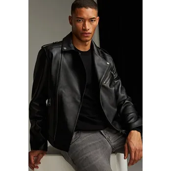 BUNDA KARL LAGERFELD LEATHER BIKER JACKET BLACK