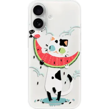 Pouzdro na mobilní telefon Odolné silikonové pouzdro iSaprio - Cat with melon - iPhone 16