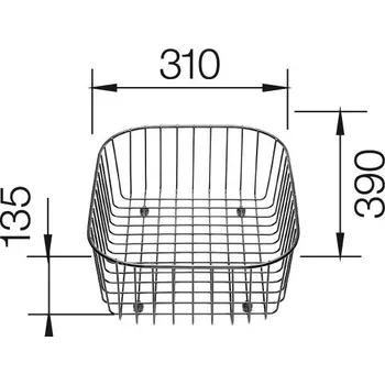 Koš na nádobí PLUS,MEDIAN,TIPO,VIVA 390x310x135