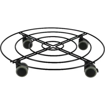 Květináč Podložka pod květináč TROLLEY, pojízdná, černá, 38x38x7cm|Esschert Design