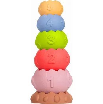 Hračka pro nejmenší Tullo - Senzorická edukativní pyramida