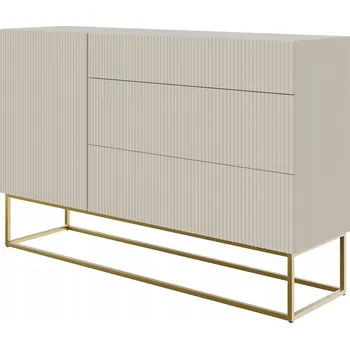 Komoda Komoda Veldio s jedněmi dvířky a zásuvkami, 140 cm, šedobéžová - Selsey Design