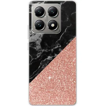 Pouzdro na mobilní telefon Odolné silikonové pouzdro iSaprio - Rose and Black Marble - Xiaomi 14T