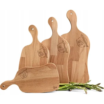 Obraz Sada krájecích prkének 4 kusy KONSIMO LIVO, bukové dřevo, olejované