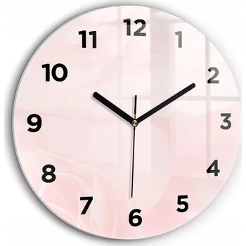 Hodiny Moderní skleněné foto hodiny na zeď Růže černé ručičky kulatý průměr 60 cm