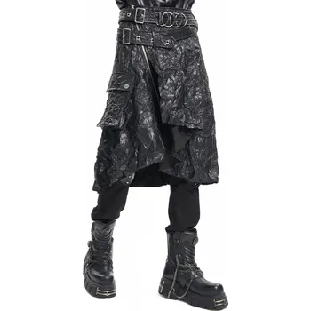 Dámská sukně kilt pánský DEVIL FASHION - Black Gothic - XL