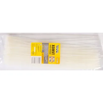 Stahovací páska Stahovací pásky na kabely, nylon 3,6*300 mm, bílé, balení 100 kusů