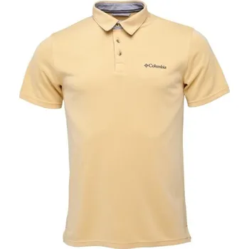 Pánské tričko Pánské polo triko Columbia NELSON POINT POLO S Žlutá, Tmavě šedá