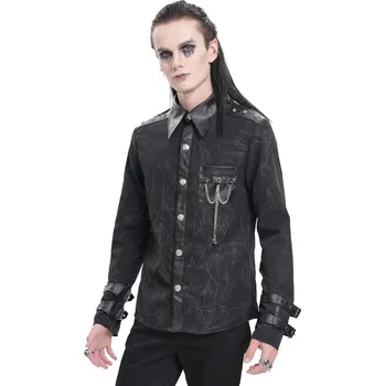 Pánská košile košile pánská DEVIL FASHION - Black Gothic Punk - S