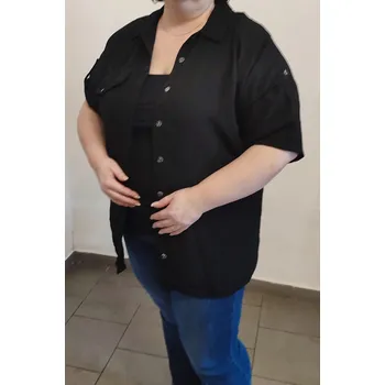 Dámská halenka Košile bavlněná Barva: Černá, Velikost: Univerzální