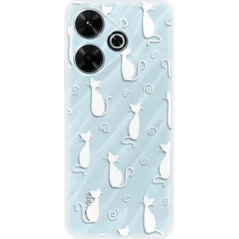 Pouzdro na mobilní telefon Odolné silikonové pouzdro iSaprio - Cat pattern 05 - white - Xiaomi Redmi 13