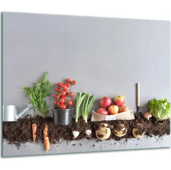 Obraz SKLENĚNÁ OCHRANNÁ DESKA NA SPORÁK 60x52 ZELENINA