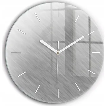 Hodiny Kulatý skleněné nástěnné hodiny do obývacího pokoje se vzorem Kovová stěna fi60 cm