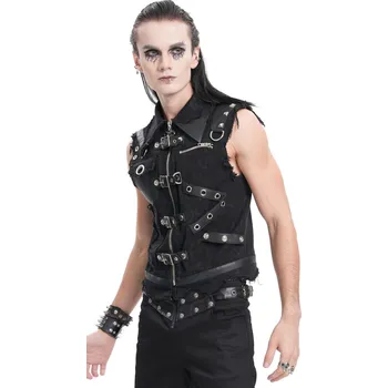 Pánská vesta košile pánská (vesta) DEVIL FASHION - Black Gothic Punk - XL