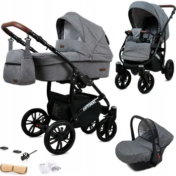 Kočárek Dětský kočárek 3v1 BabyLux Optimal: sportovní kočárek, hluboká korba a autosedačka