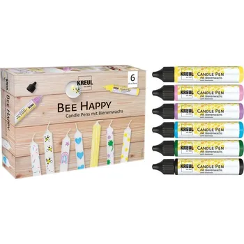 KREUL Sada CANDLE PEN BEE HAPPY voskové pero pro malování svíček 6ks - sada, KREUL ,balení 6 ks 547819