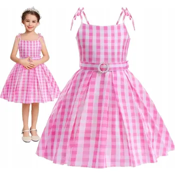 Karnevalový kostým KOSTÝM PŘEVLEK KOSTÝM ŠATY BARBARA RŮŽOVÁ KARNEVALOVÝ PLES 122 128 CM