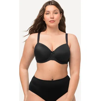 Podprsenka Ulla Popken, Plus size Podprsenka s kosticemi, měkké košíčky, košíčky B-D pro plnoštíhlé nadměrná velikost, 697144100-1073, černý, 100B, Nadměrné velikosti, Plus size oblečení, Oblečení pro boubelky, Oblečení pro baculky, Oblečení pro plnoštíhlé, Oblečení