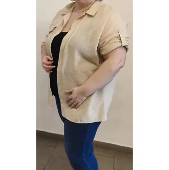 Dámská halenka Košile bavlněná Barva: Béžová, Velikost: Univerzální