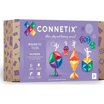 ostatní stavebnice Connetix Tiles - Magnetická Stavebnice Duhová Rozšiřující Sada 36 ks