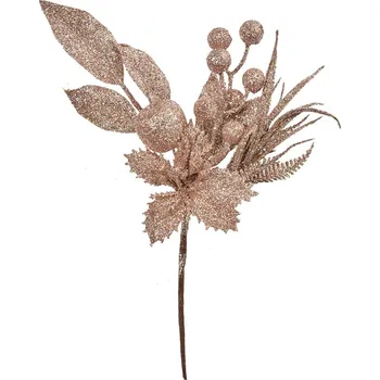 Clayre & Eef - Umělá větvička s vánočními květy 66151