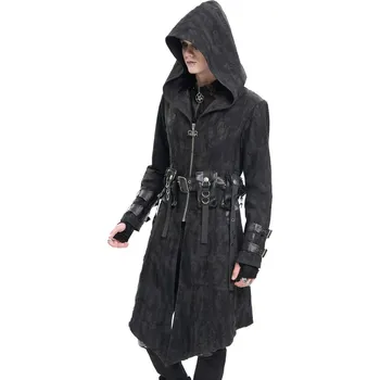 Pánský zimní kabát kabát pánský DEVIL FASHION - Black Gothic Punk