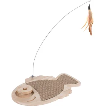 TIAKI dřevěná rybička ke škrábání a hraní 36x26x4cm pro kočky