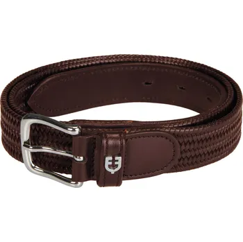 Opasek EQUESTRO Pásek kožený Elastic Equestro, hnědý Délka: 100 cm