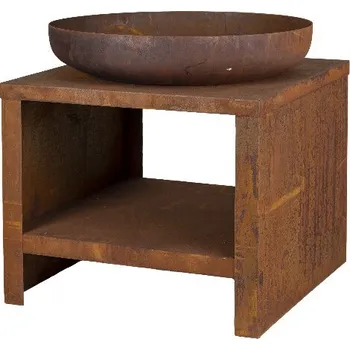 Ohniště se zásobníkem na dřevo, rez, pr.61x62cm|Esschert Design