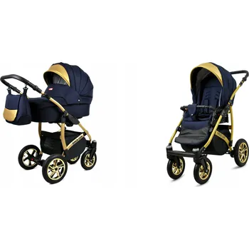 Kočárek Dětský kočárek 2v1 s korbou a sportovní sedačkou BabyLux GoldLux ALU