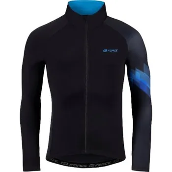 cyklistický dres dres FORCE RIDGE dlouhý rukáv, černo-modrý - Černo/modrá, L