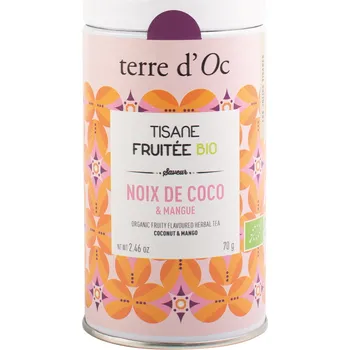 Čaj Terre d'Oc Noix de Coco & Mangue BIO ovocno-bylinný čaj, 70 g