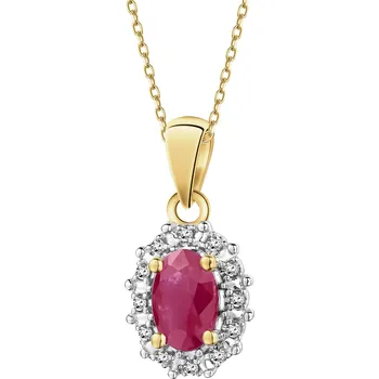 Přívěsek Zlatý přívěsek s diamanty a rubínem - ryzost 585 - 110.554