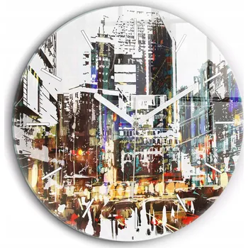 Hodiny Foto Hodiny Skleněné Nástěnné Do Moderních Interiérů New York Město průměr 60 cm