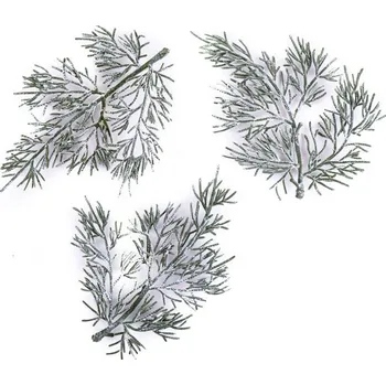 Vánoční dekorace 3D větvičky zelené barvy 3 ks