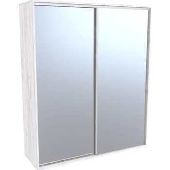 Šatní skříň Šatní skříň FLEXI 2 se 2 zrcadly Dekor: Dub bělený, Šířka: 200 cm, Výška: 240 cm 33752_DUB_200_240