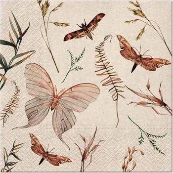Papírový ubrousek Decoupage ubrousky - Moths - 1ks