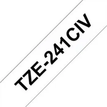 Brother - TZe-241CIV, bílá / černá (18mm, laminovaná)