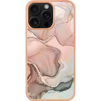 Pouzdro na mobilní telefon Mramorový ochranný kryt pro iPhone 16 Pro - světle růžový