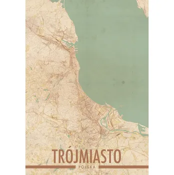 Obraz Plakát Trojměstí, Gdaňsk, Gdyně, Sopoty bez rámu 59,4 x 84,1 cm