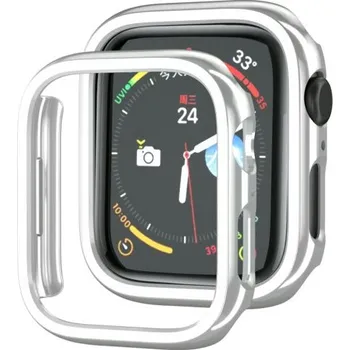 Pouzdro na mobilní telefon Pokovené ochranné pouzdro pro Apple Watch 41mm - stříbrné