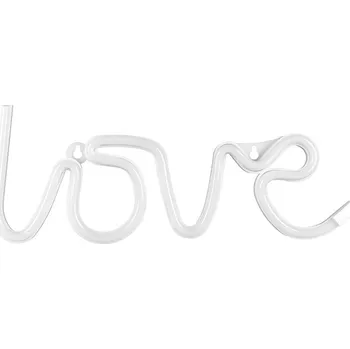 Party dekorace PartyDeco Světelná dekorace, NEON LED nápis LOVE, bílá, 34,5x13cm