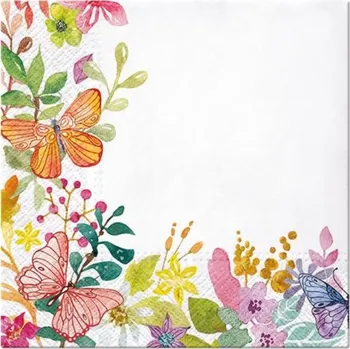 Papírový ubrousek Ubrousky na dekupáž Watercolor Meadow - 1 ks